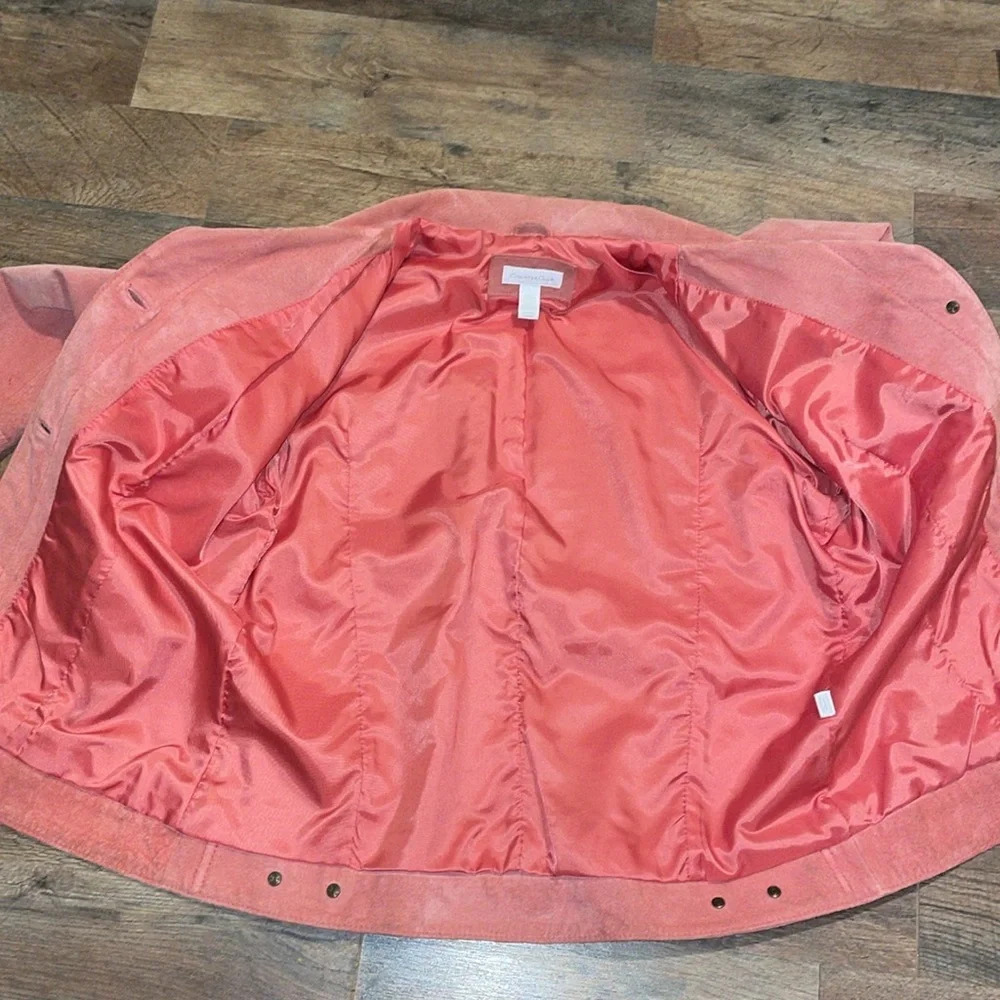 Charter Club Leather Jacket in a classic Jean Jacket Style!!! Size small. - Picture 7 of 7
